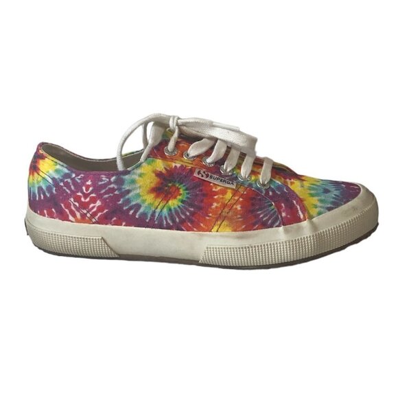 SUPERGA Rainbow Sneakers Unisex Size M7.5/W9 Red Multicolor Tie Dye  S11GJW - Picture 12 of 12